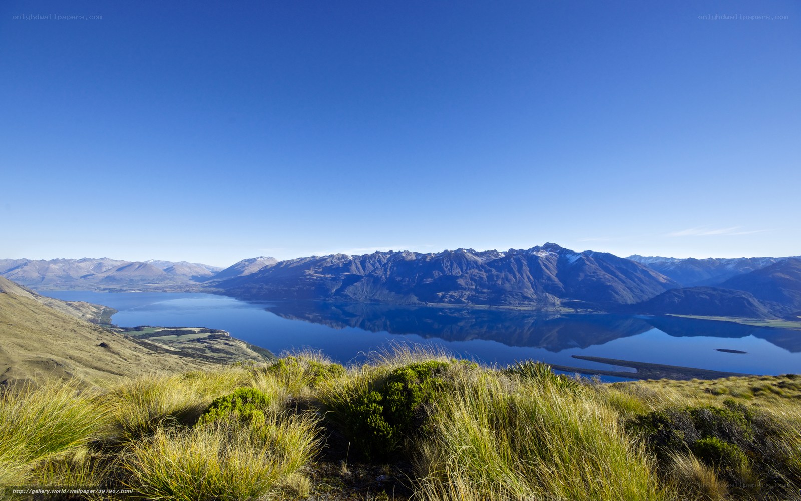 Mountain lake landscape view