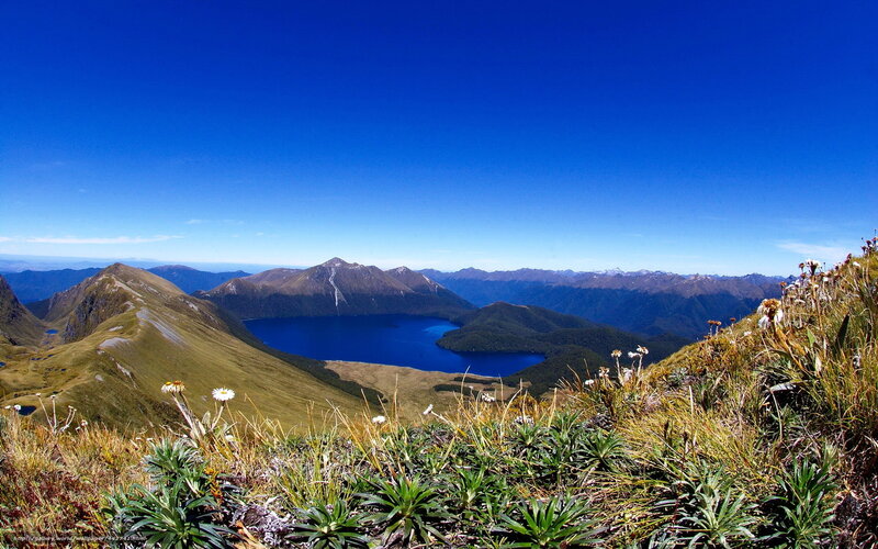 Mountain lake landscape view