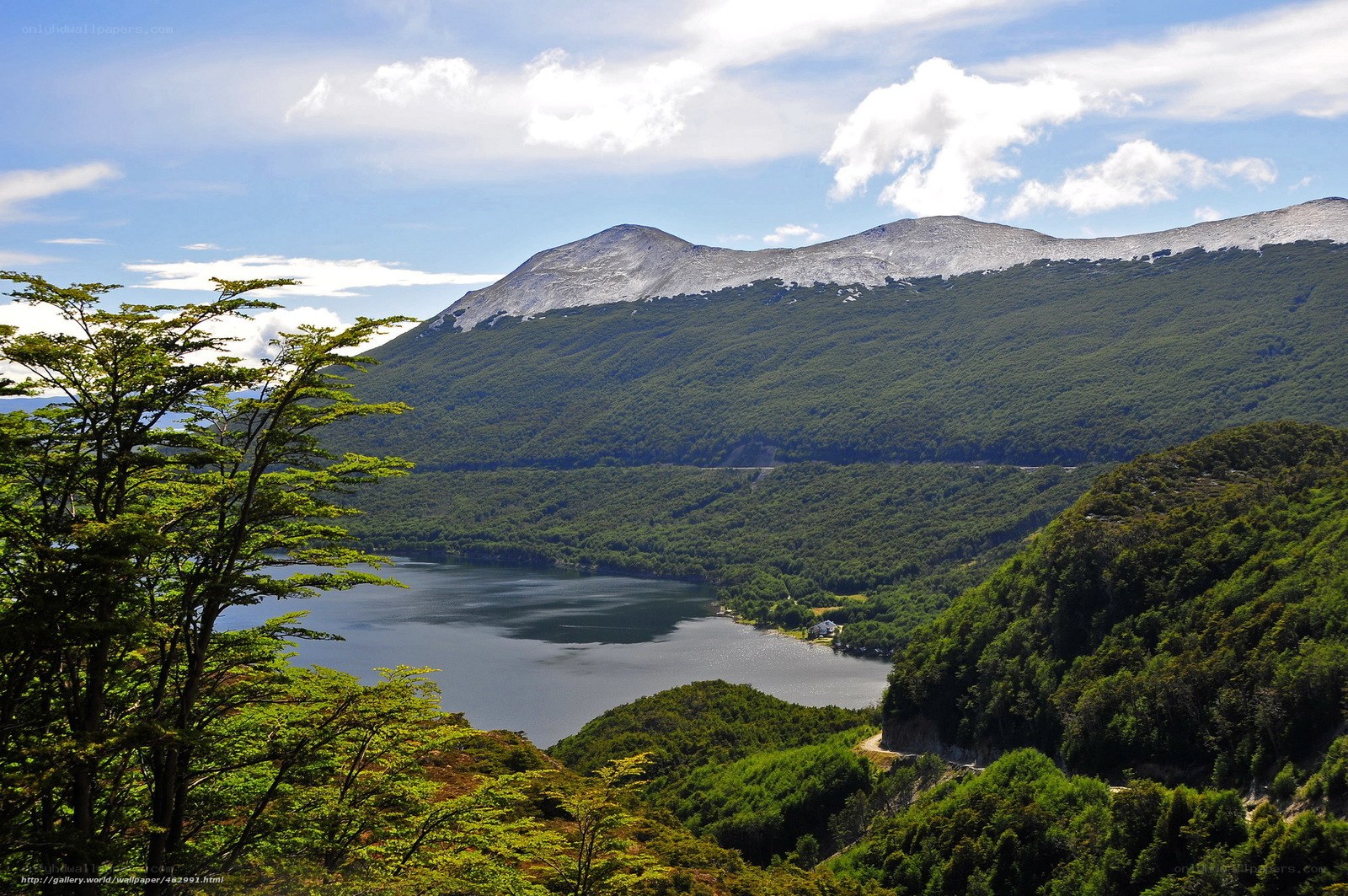 Mountain lake landscape view