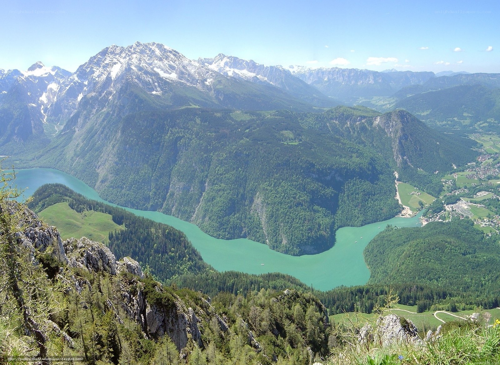 Mountain lake landscape view