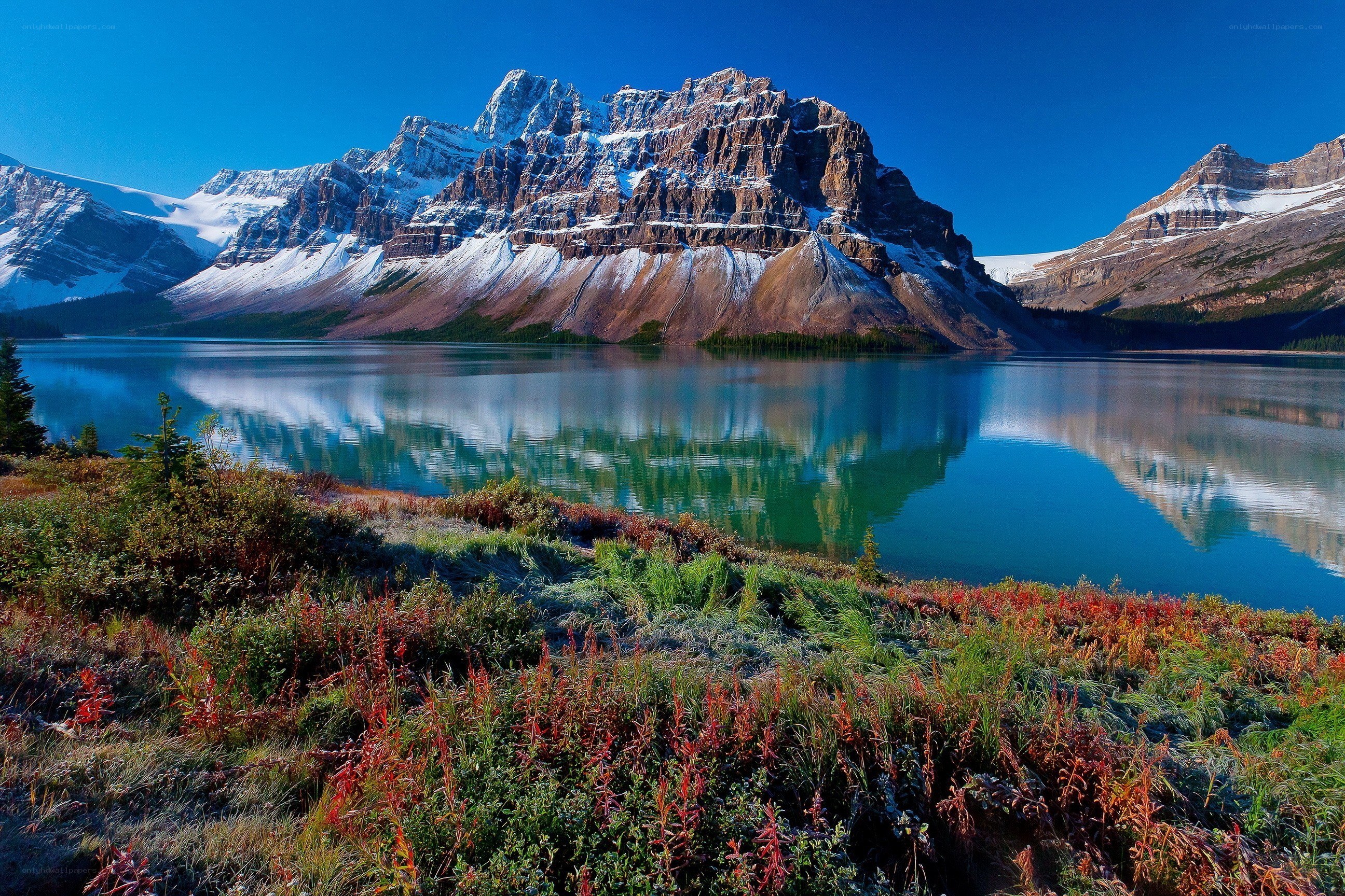 Mountain lake reflection