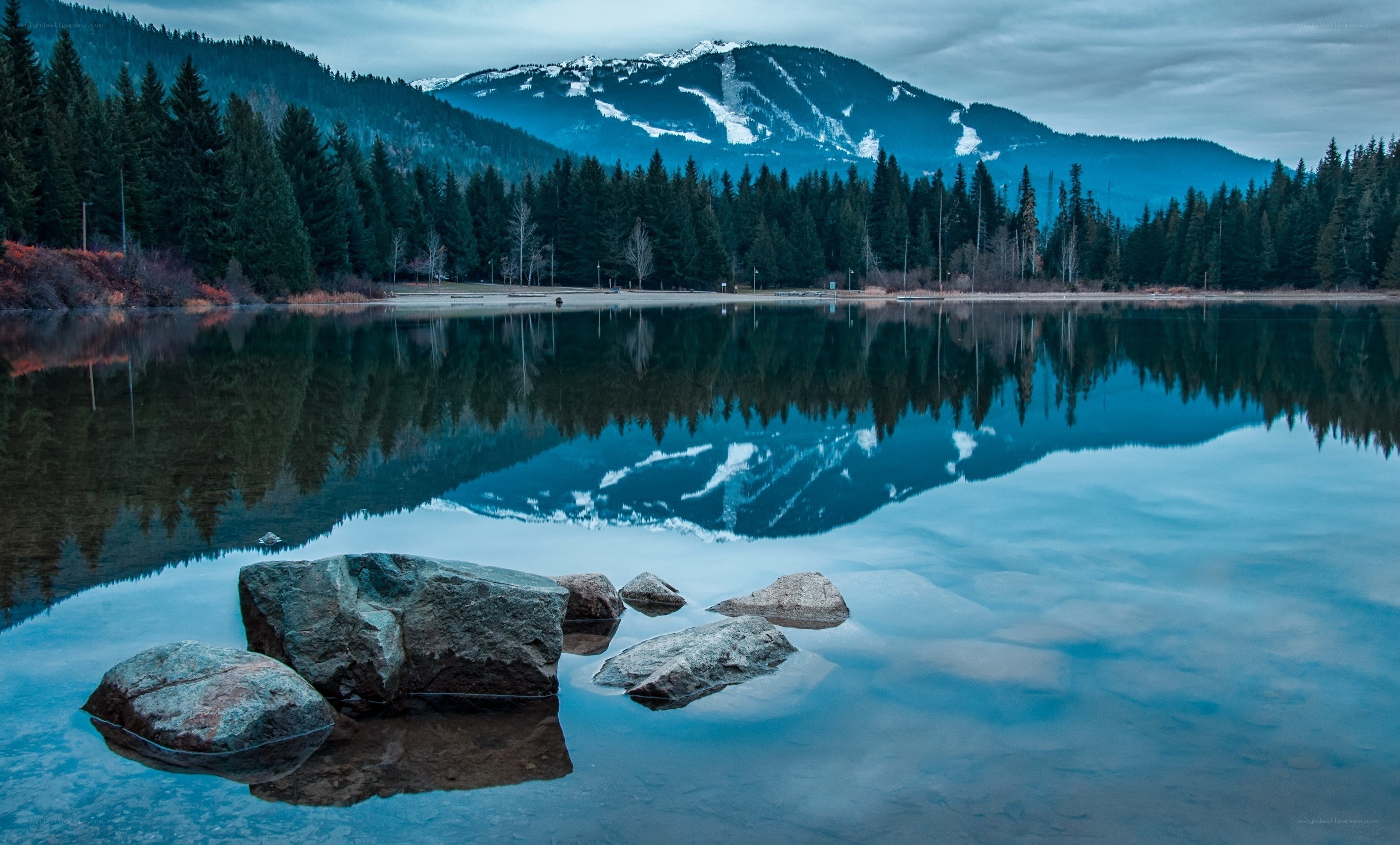Mountain lake reflection