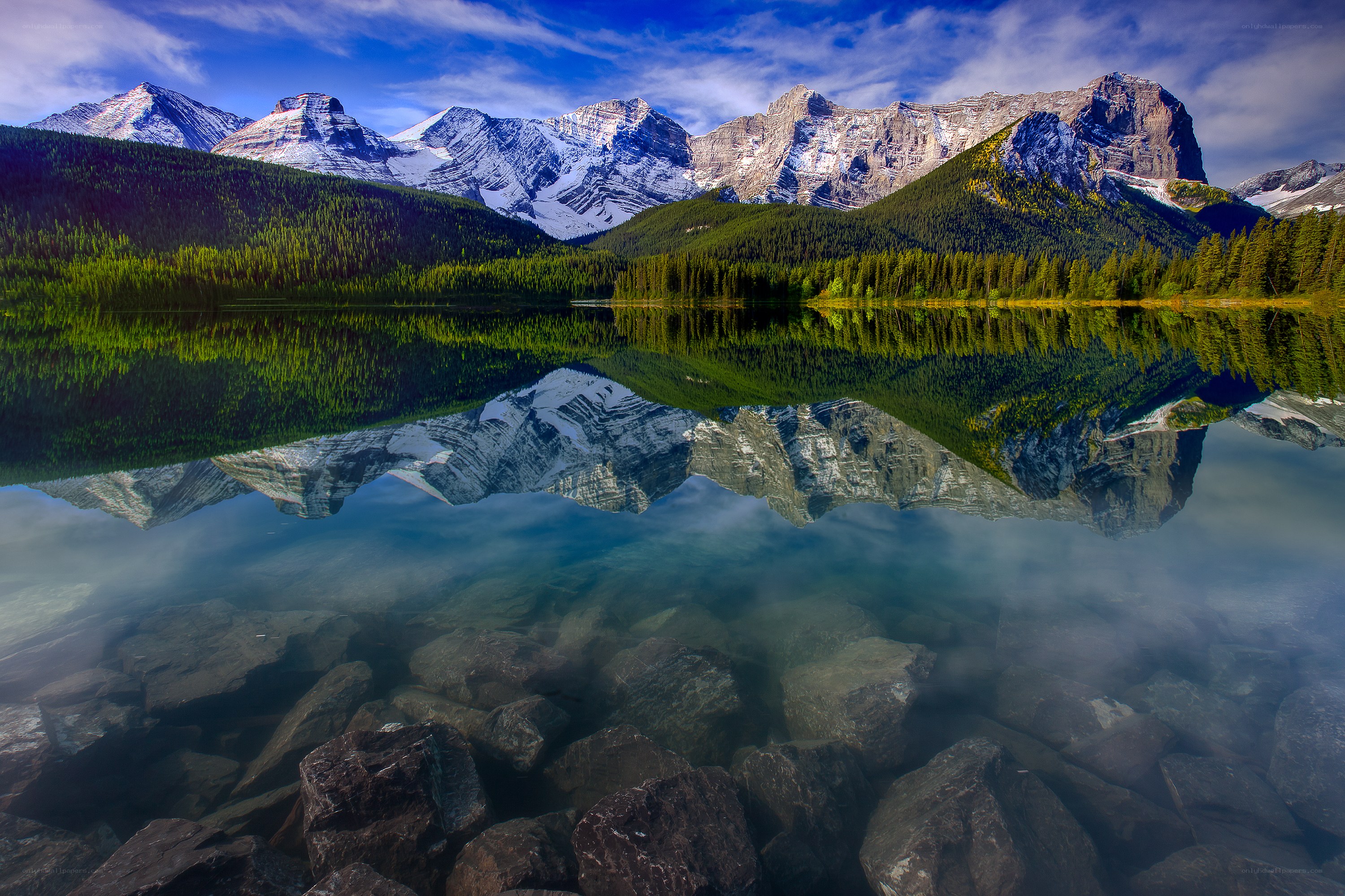 Mountain lake reflection