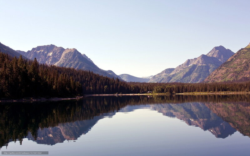 Mountain lake reflection