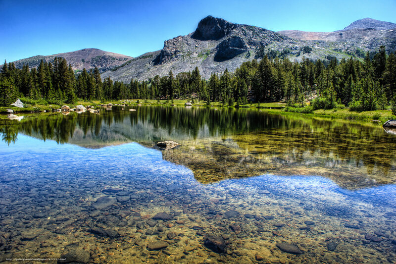 Mountain lake reflection