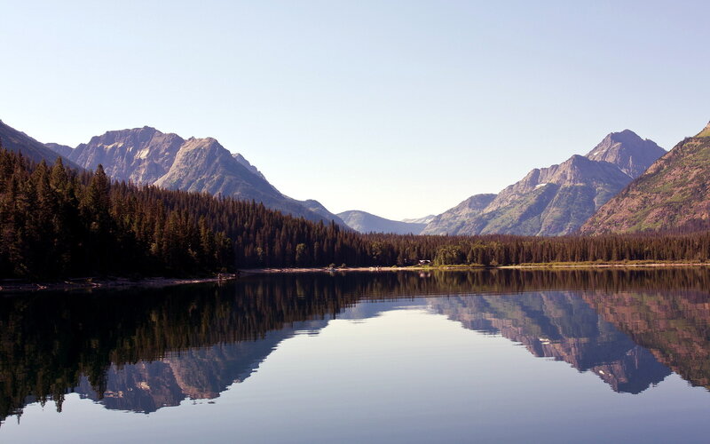 Mountain lake reflection