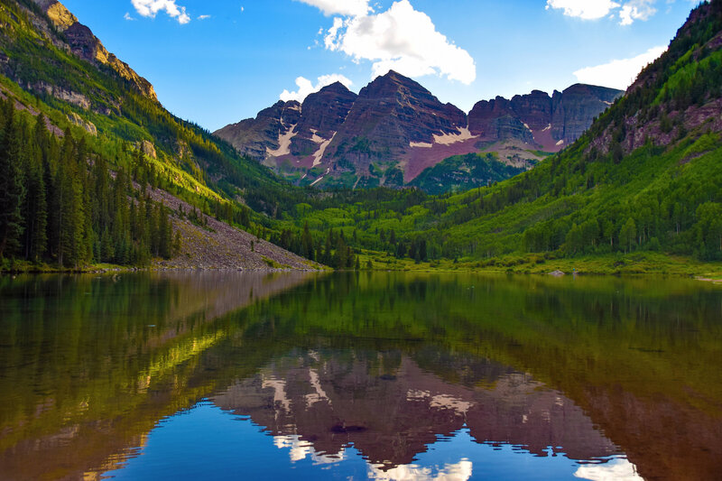Mountain lake reflection