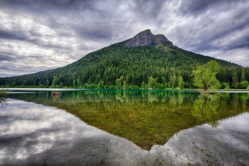 Mountain lake reflection