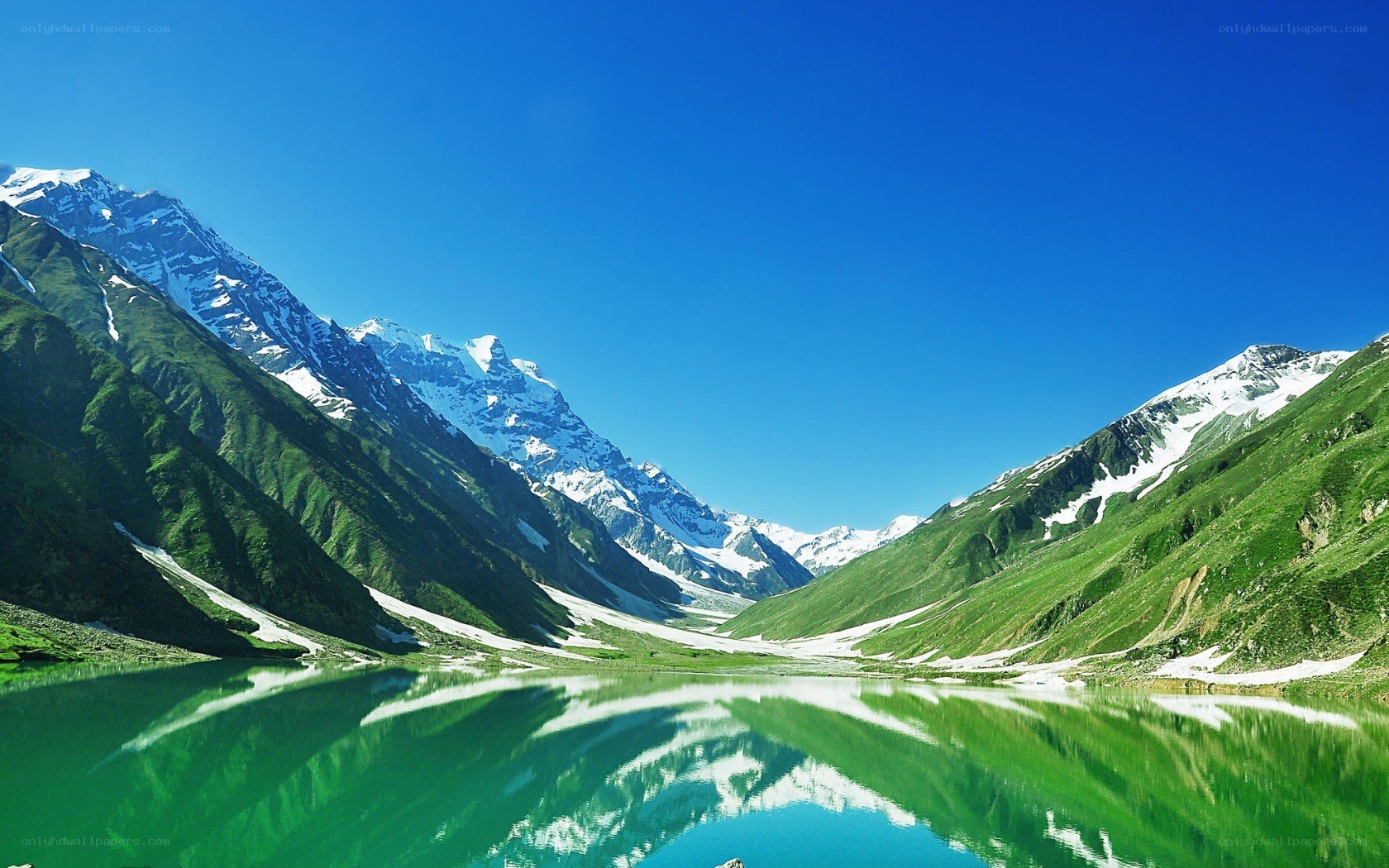 Mountain lake reflection