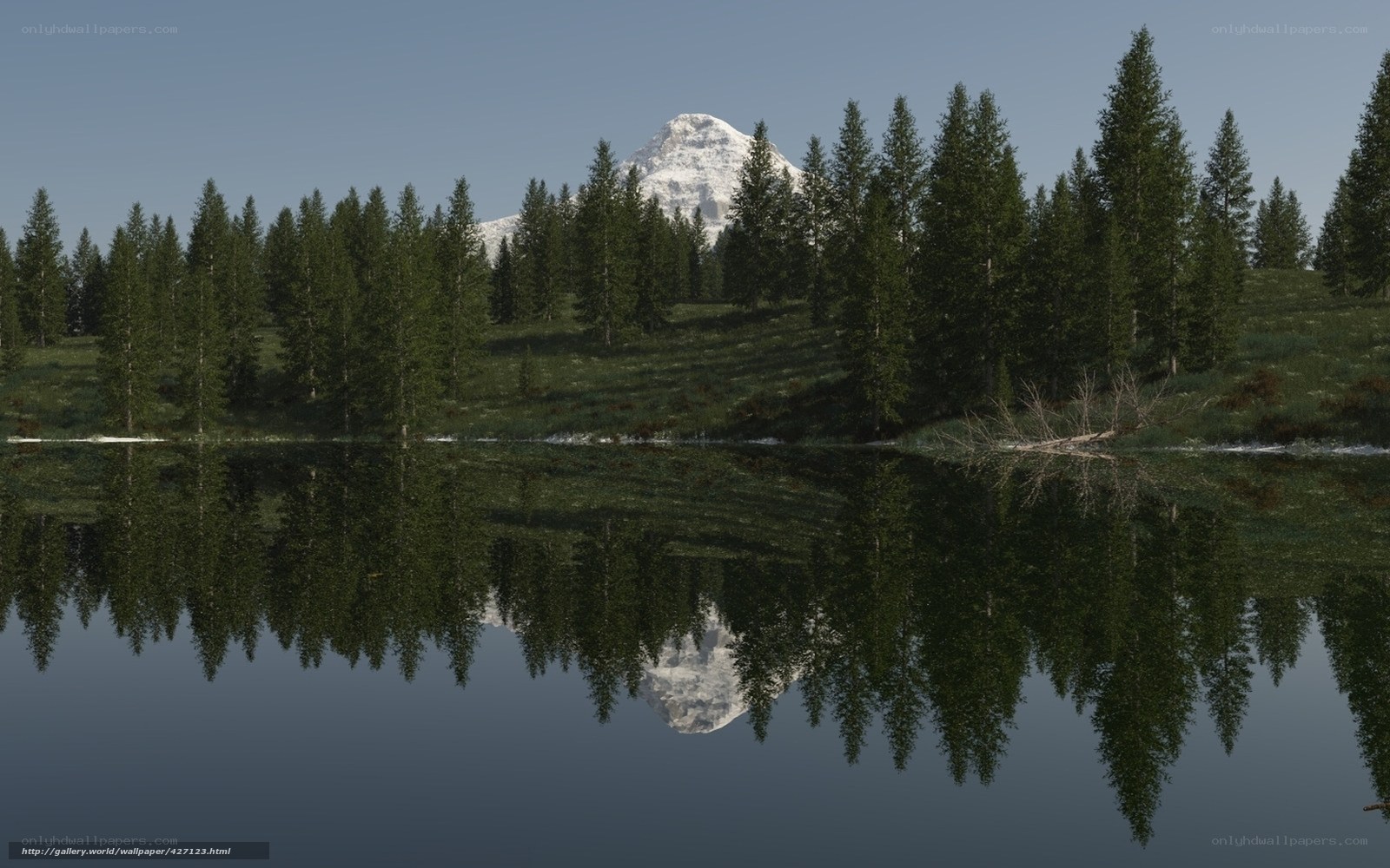 Mountain lake reflection