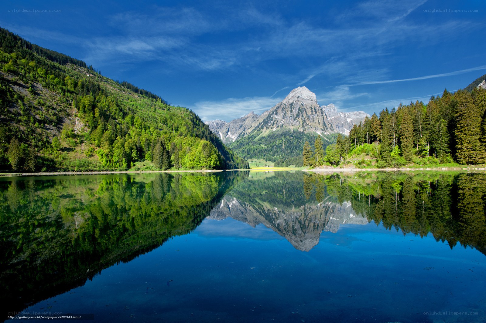 Mountain lake reflection