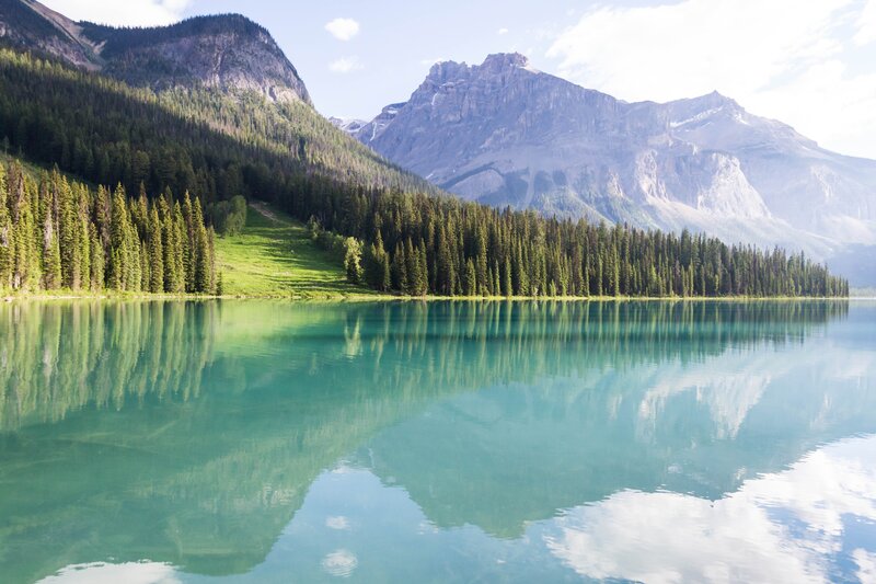 Mountain lake reflection