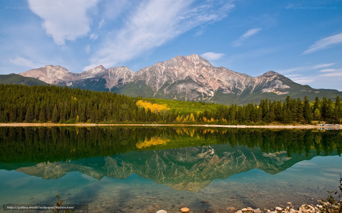 Mountain lake reflection
