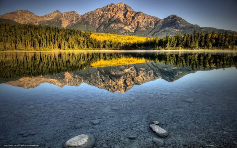 Mountain lake reflection