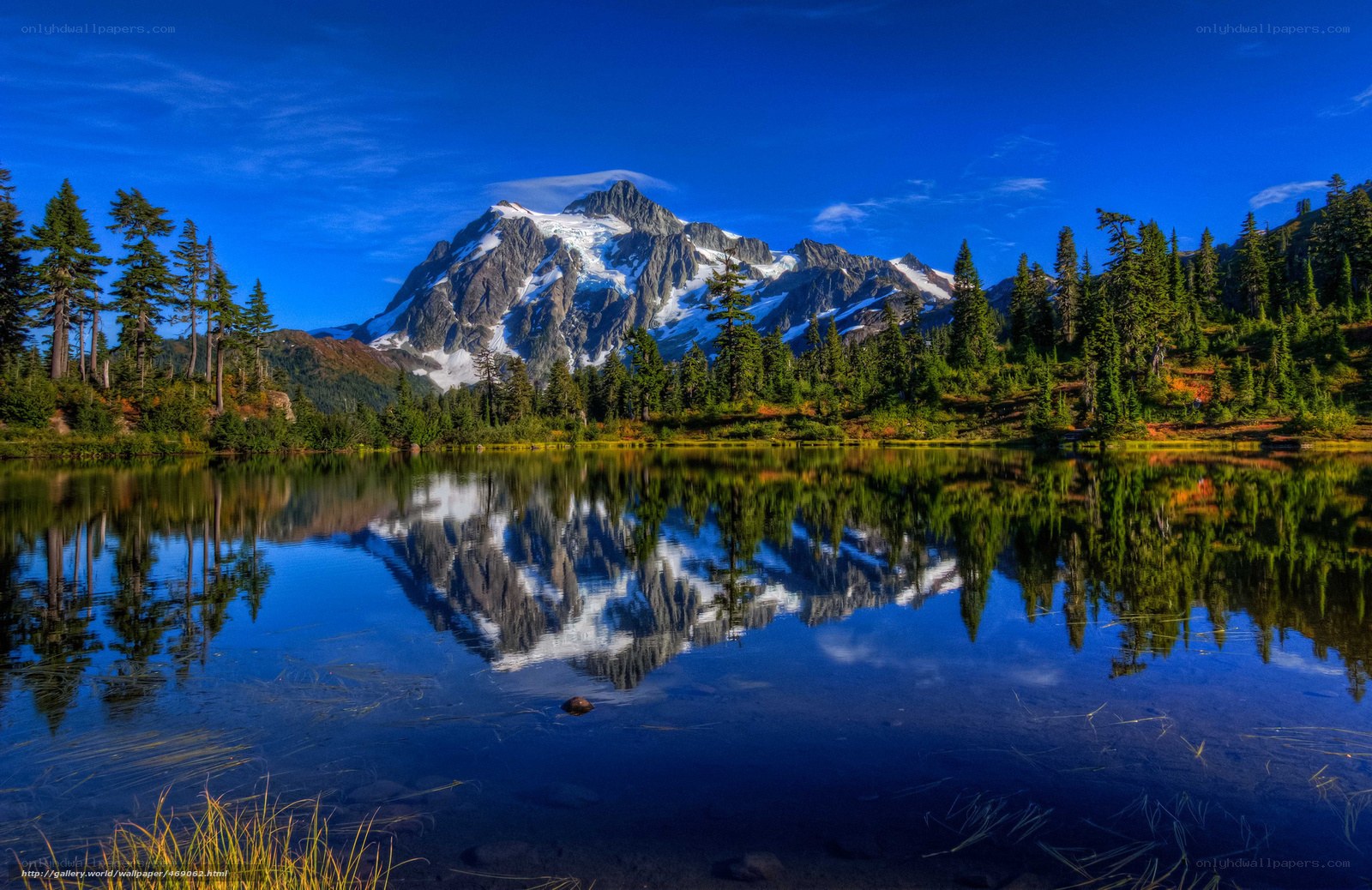 Mountain lake reflection