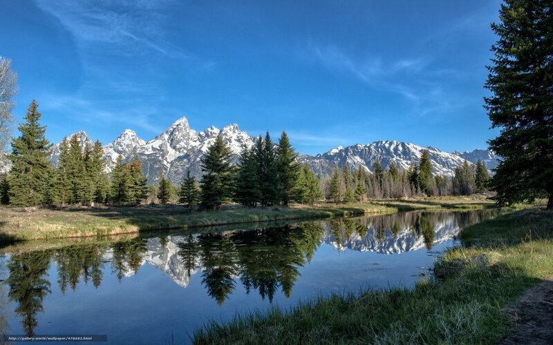 mountain lake reflection