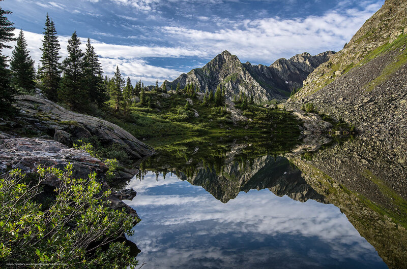 Mountain lake reflection