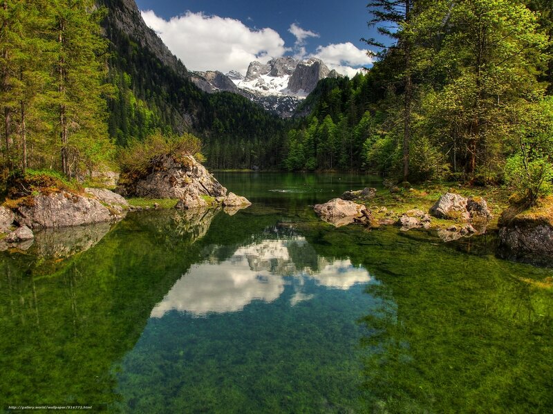 Mountain lake reflection