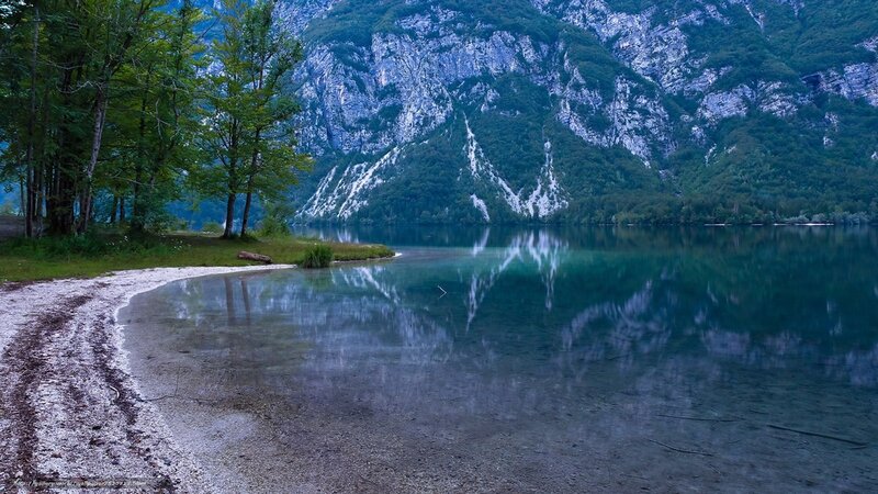 Mountain lake reflection