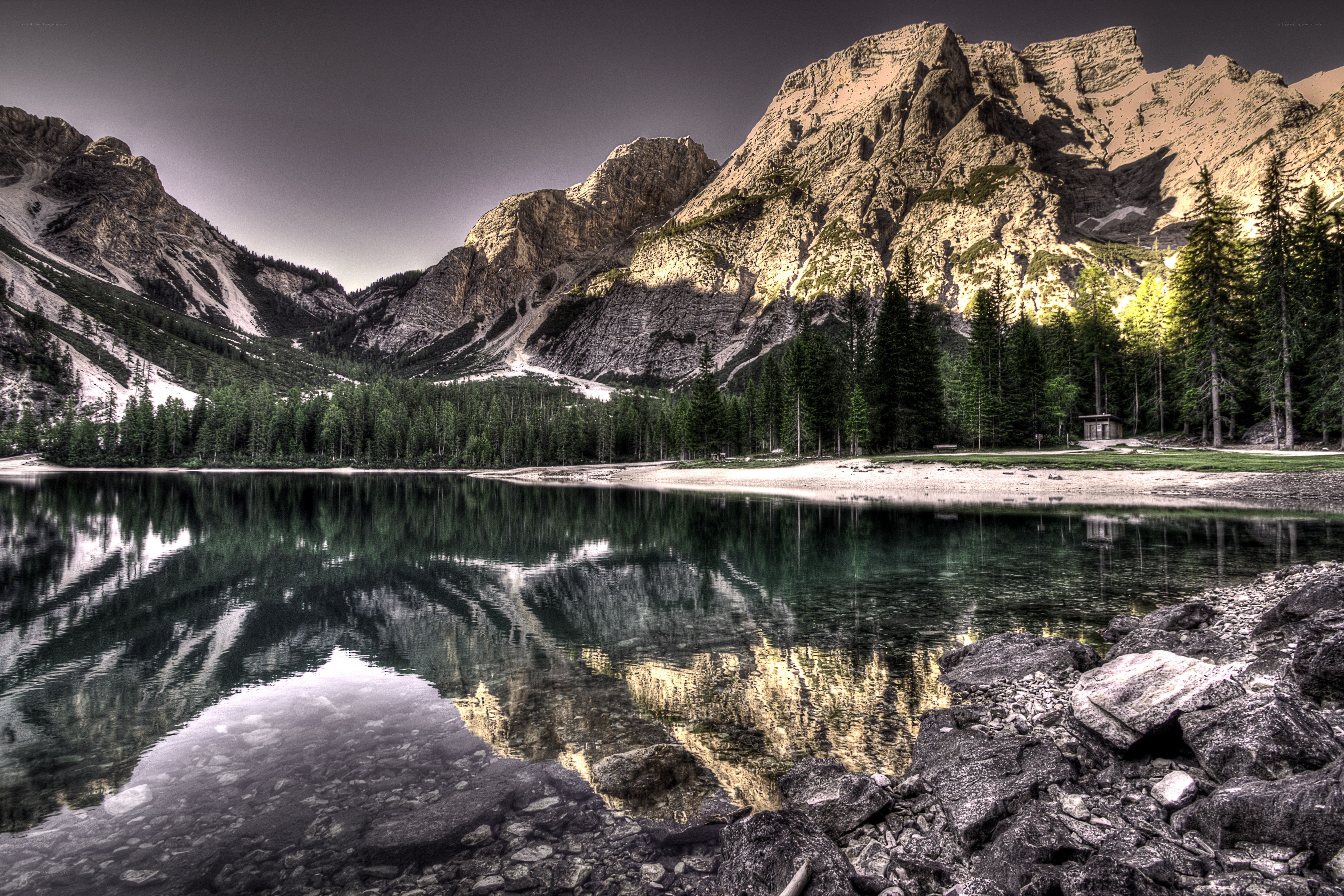 Mountain lake reflection