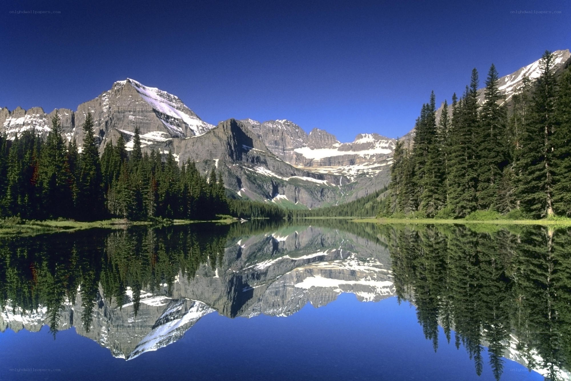 Mountain lake reflection