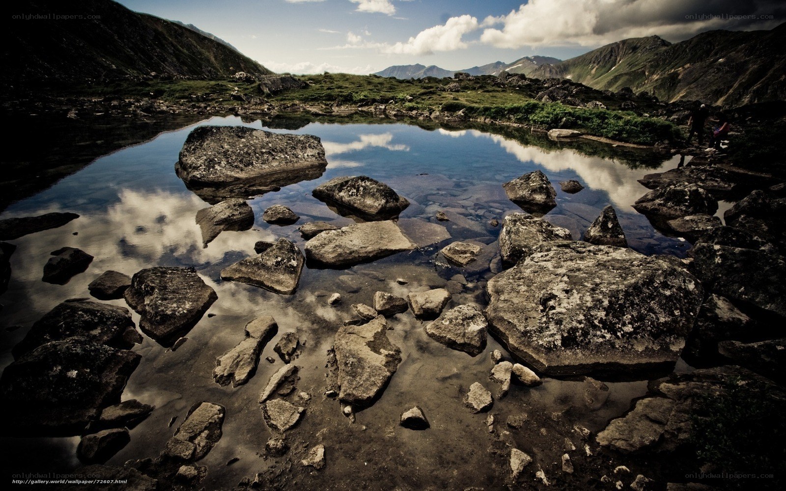 Mountain lake reflection