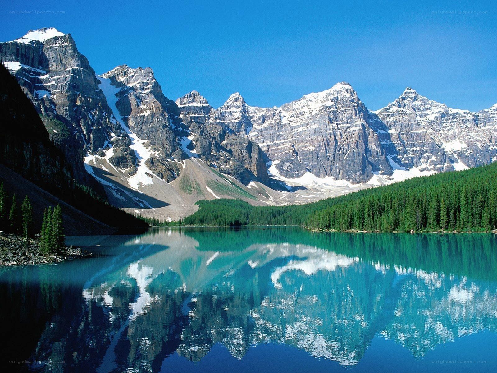 Mountain lake reflection