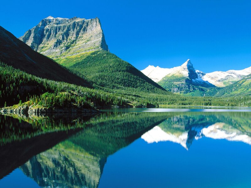 Mountain lake reflection
