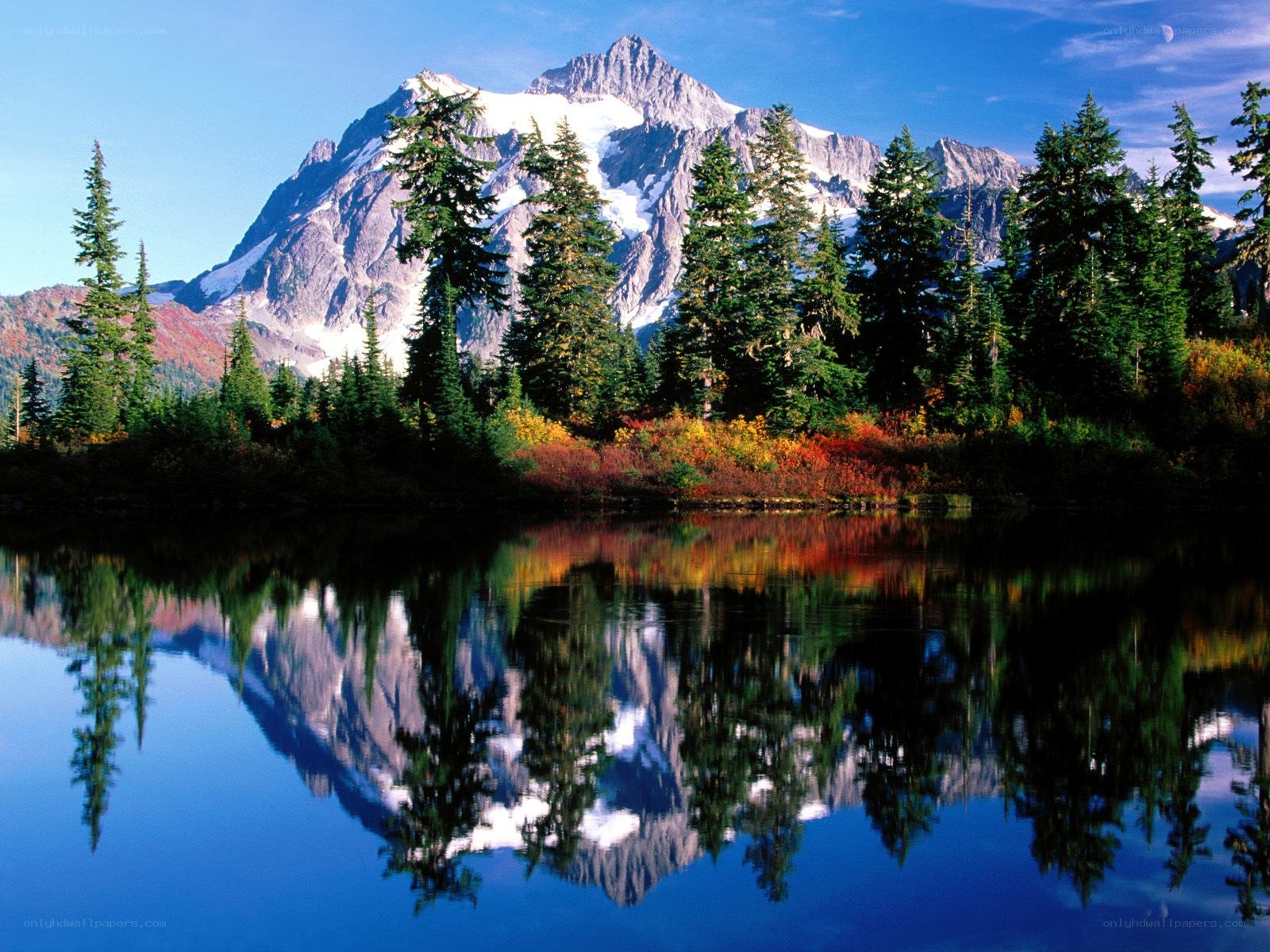 Mountain lake reflection