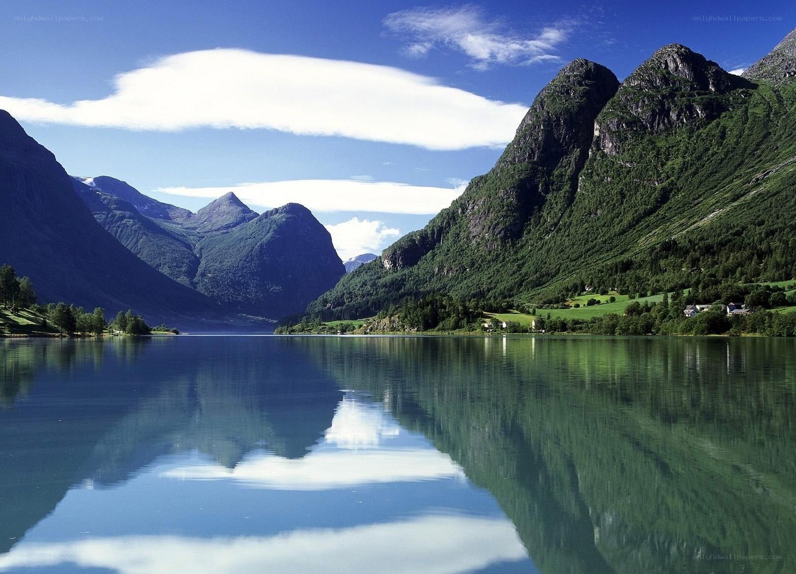 Mountain lake reflection