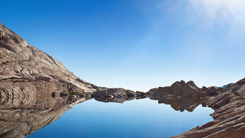 Mountain lake reflection