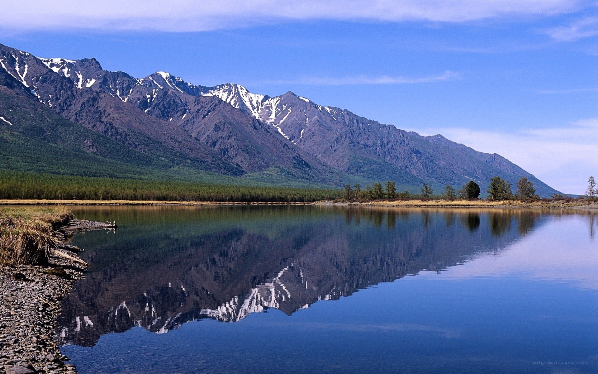 Mountain lake reflection