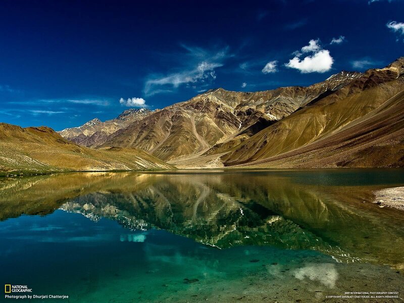 Mountain lake reflection