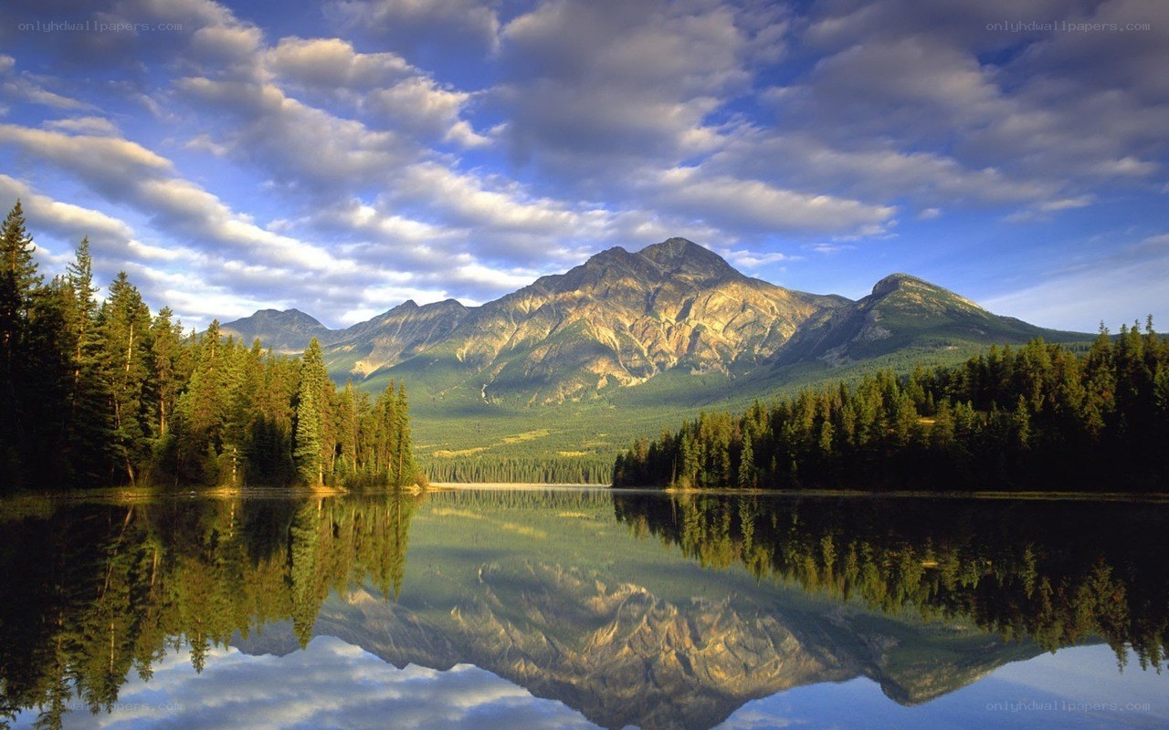 Mountain lake reflection