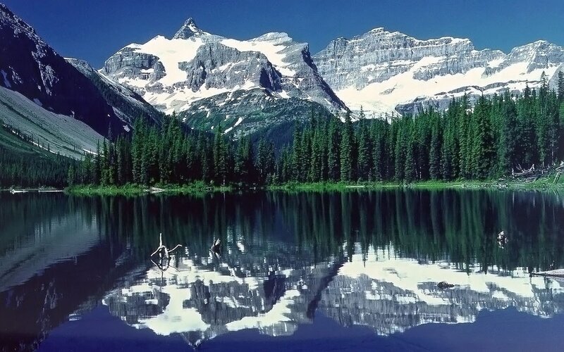 Mountain lake reflection