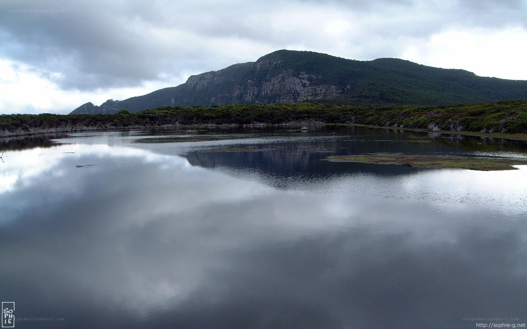 Mountain lake reflection