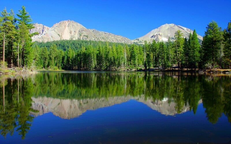 Mountain lake reflection