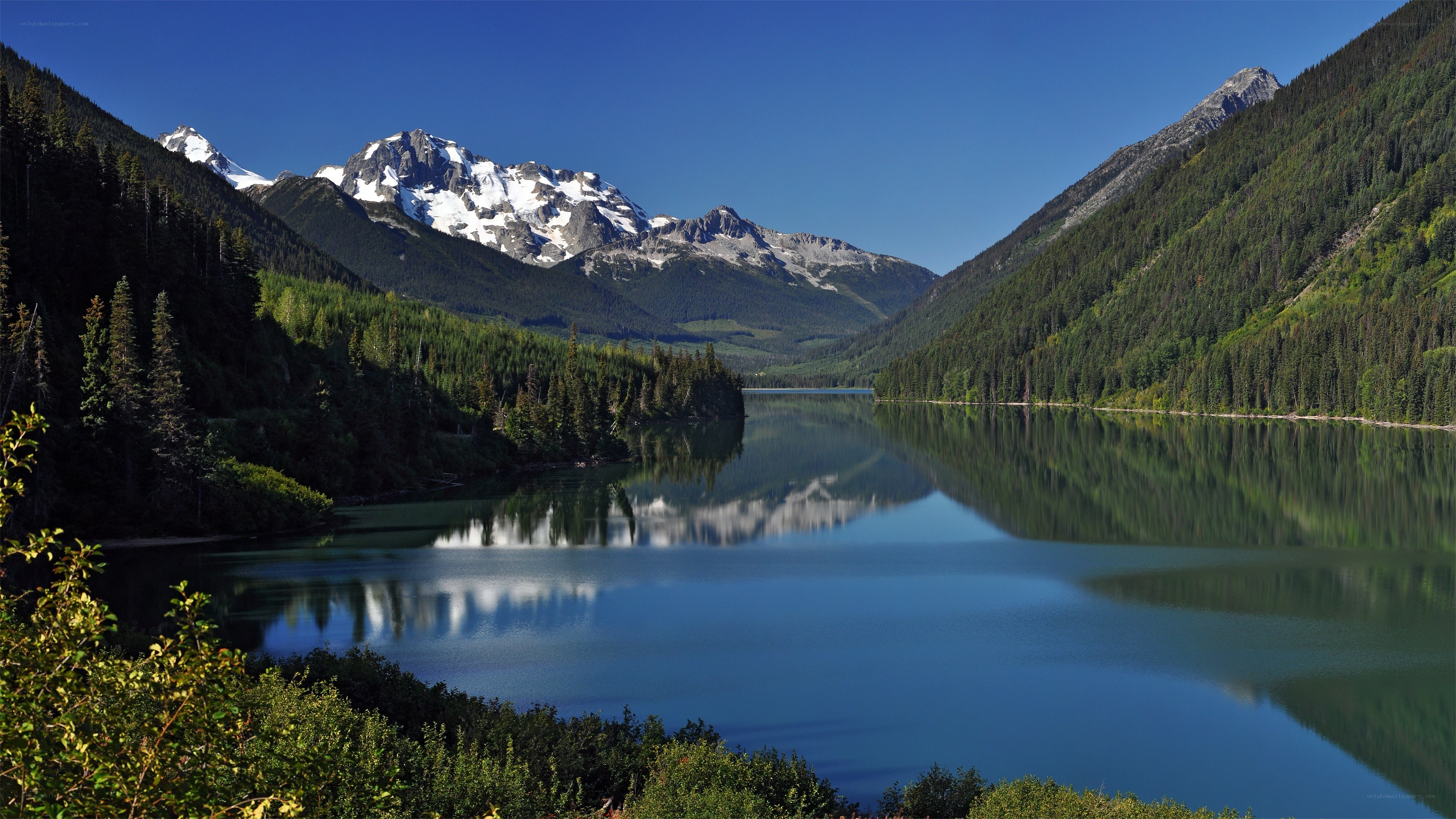 Mountain lake reflection