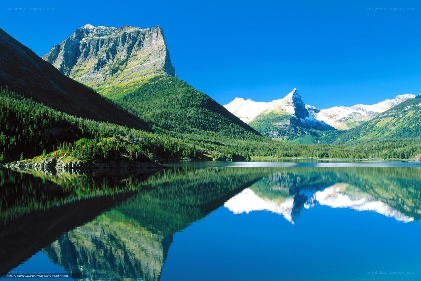 Mountain lake reflection