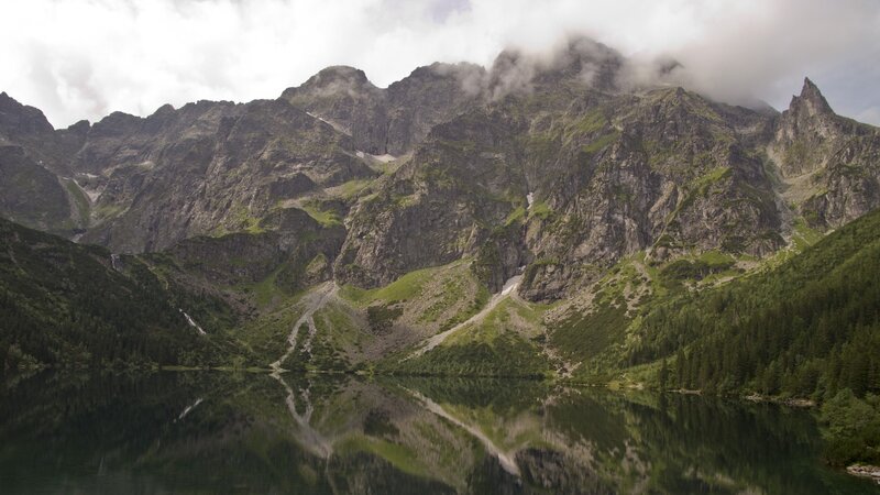 Mountain lake reflection
