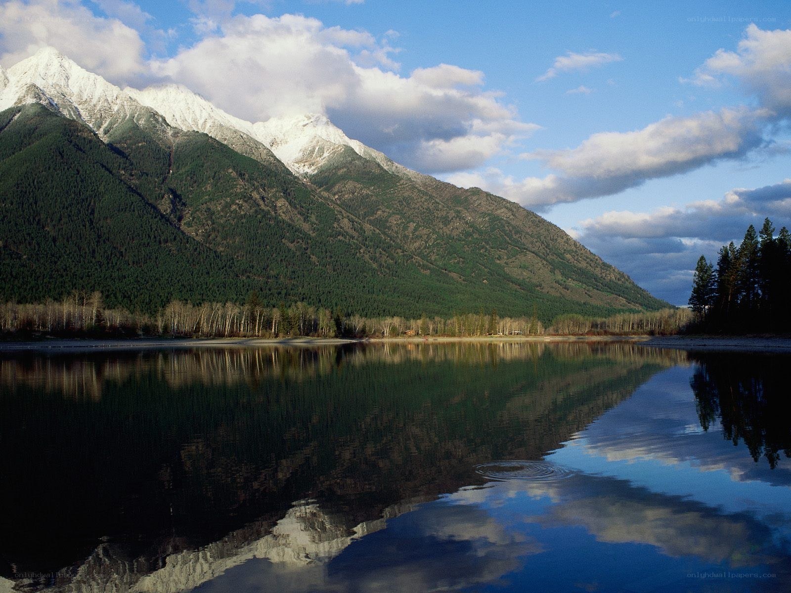 Mountain lake reflection