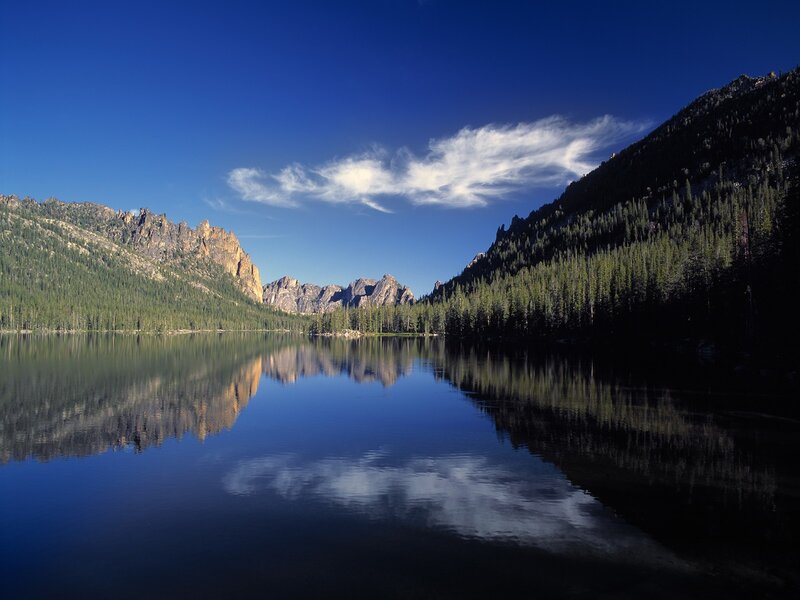 Mountain lake reflection