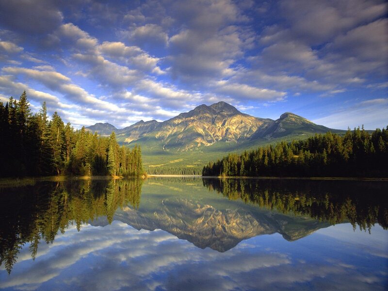 Mountain lake reflection