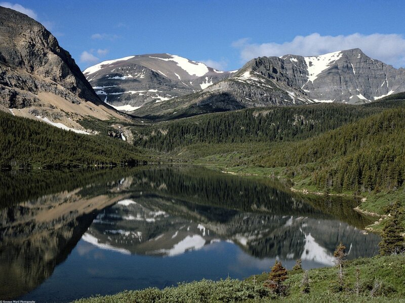 Mountain lake reflection
