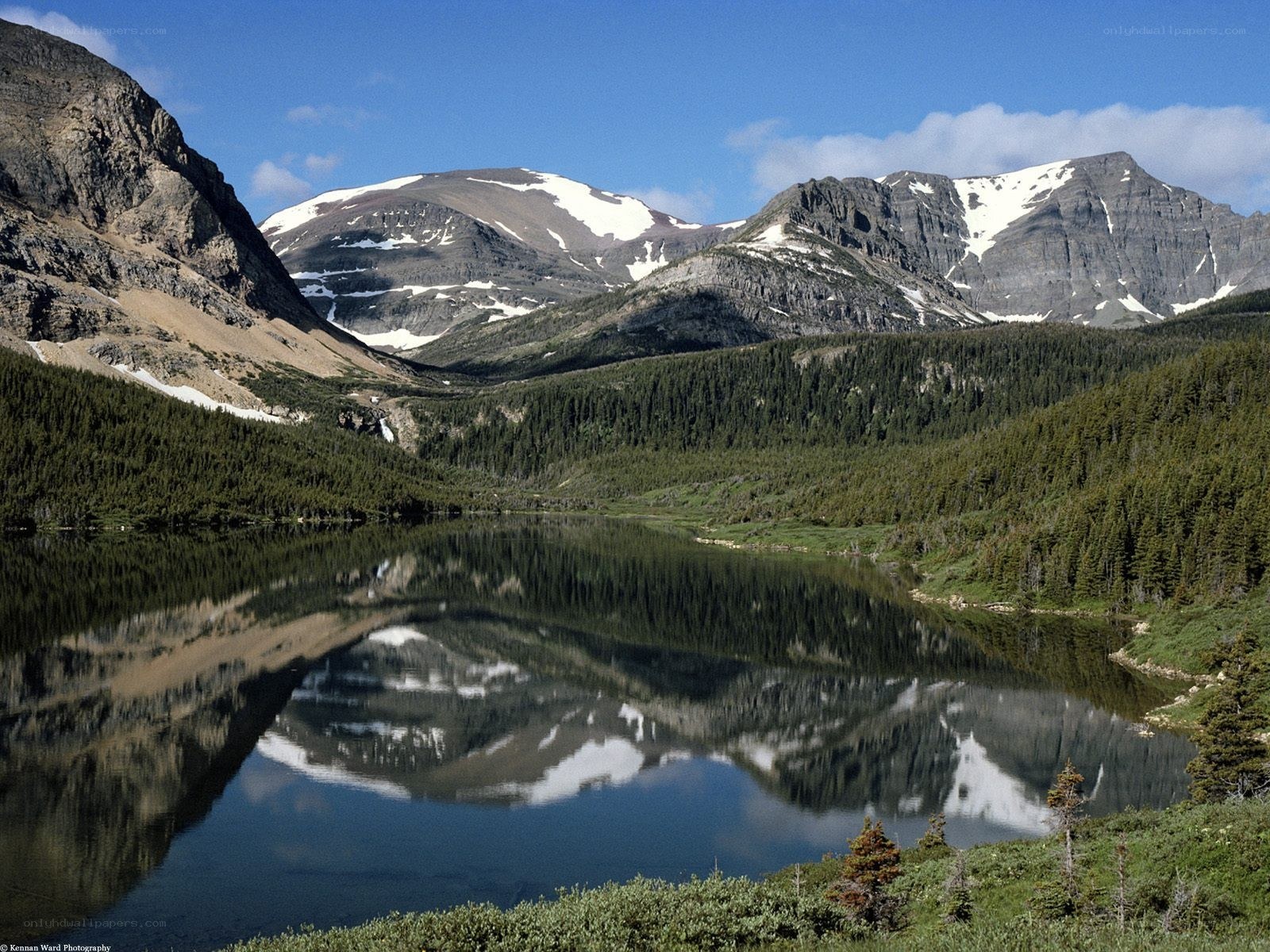 Mountain lake reflection