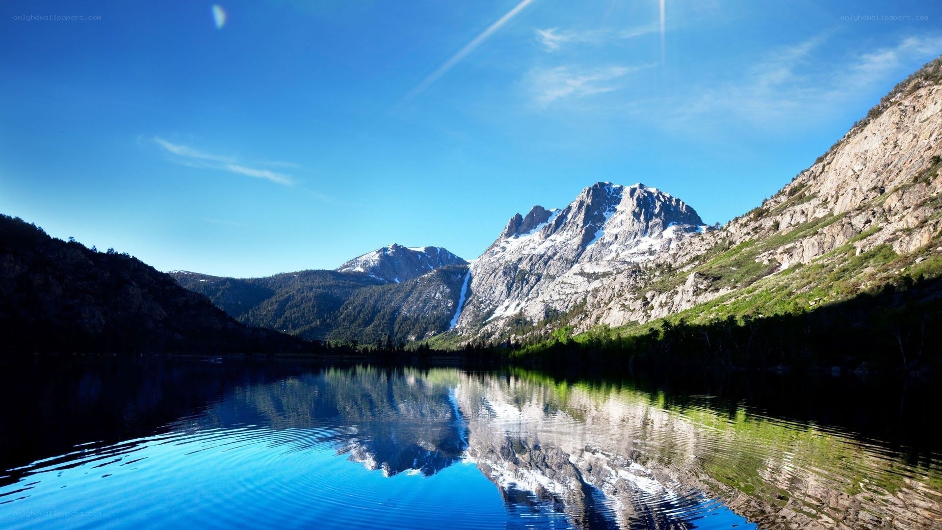 Mountain lake reflection