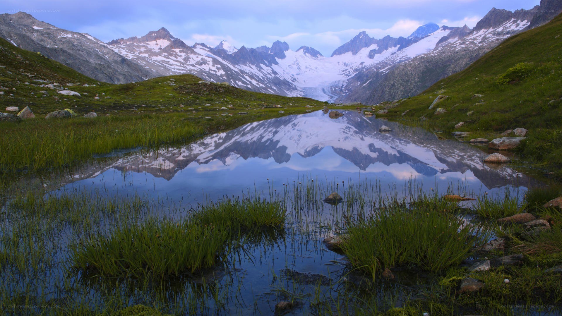 Mountain lake reflection