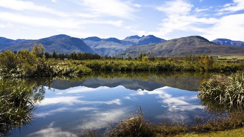 Mountain lake reflection