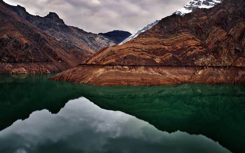 Mountain lake reflection