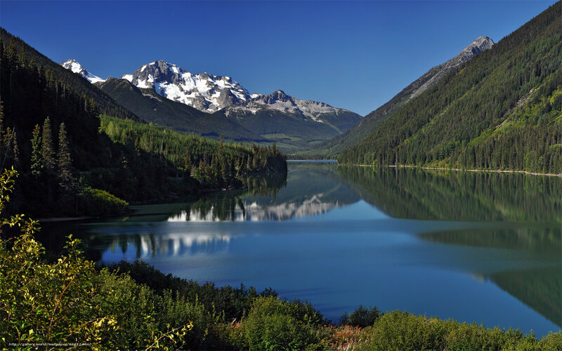 Mountain lake reflection